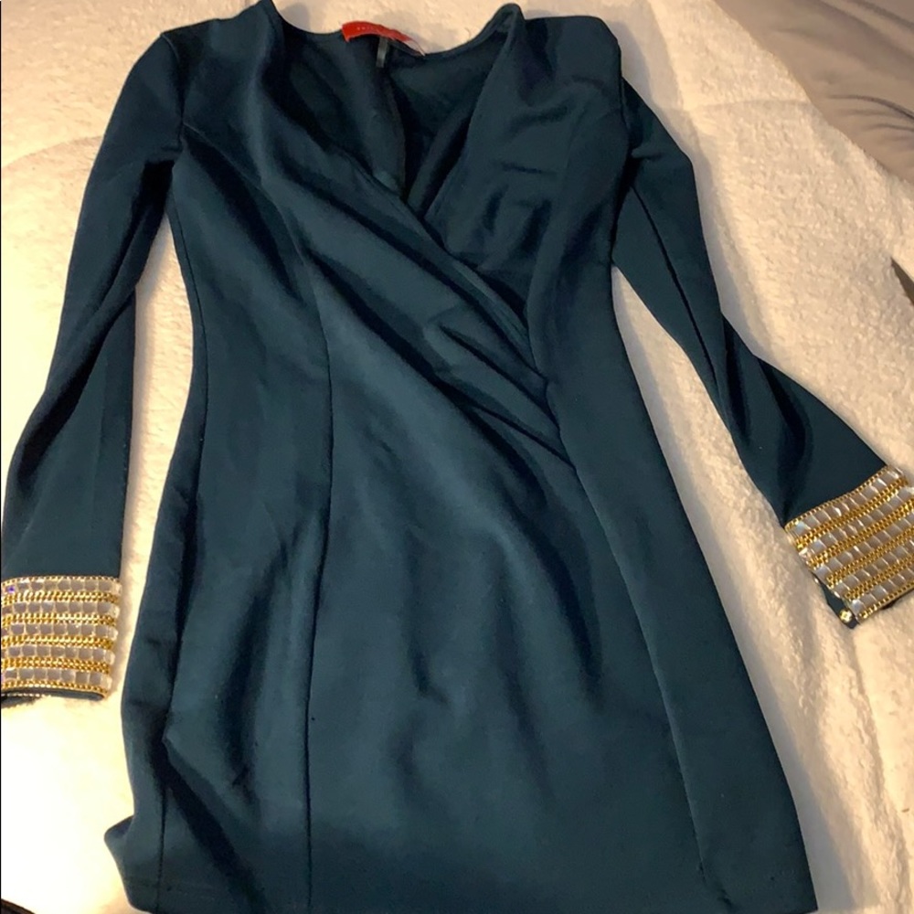 Dark green long sleeve dress